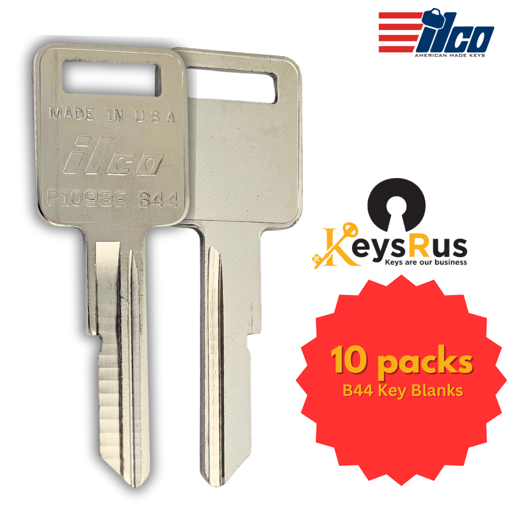 B44 / GM-E Key Blank – Cabinet & Utility Lock Keyway – BR – 10-Pack – ILCO