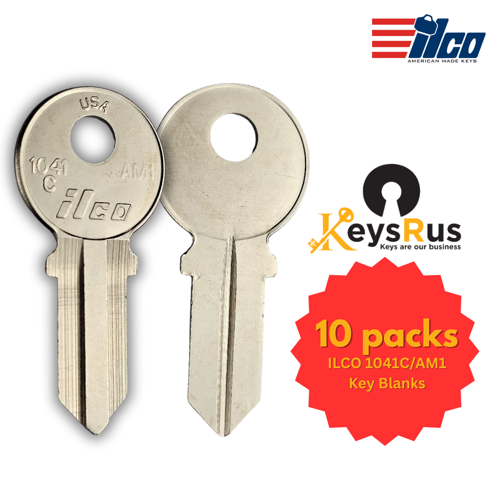 1041C / AM1 Key Blank – Padlock Keyway – NP – 10-Pack – ILCO