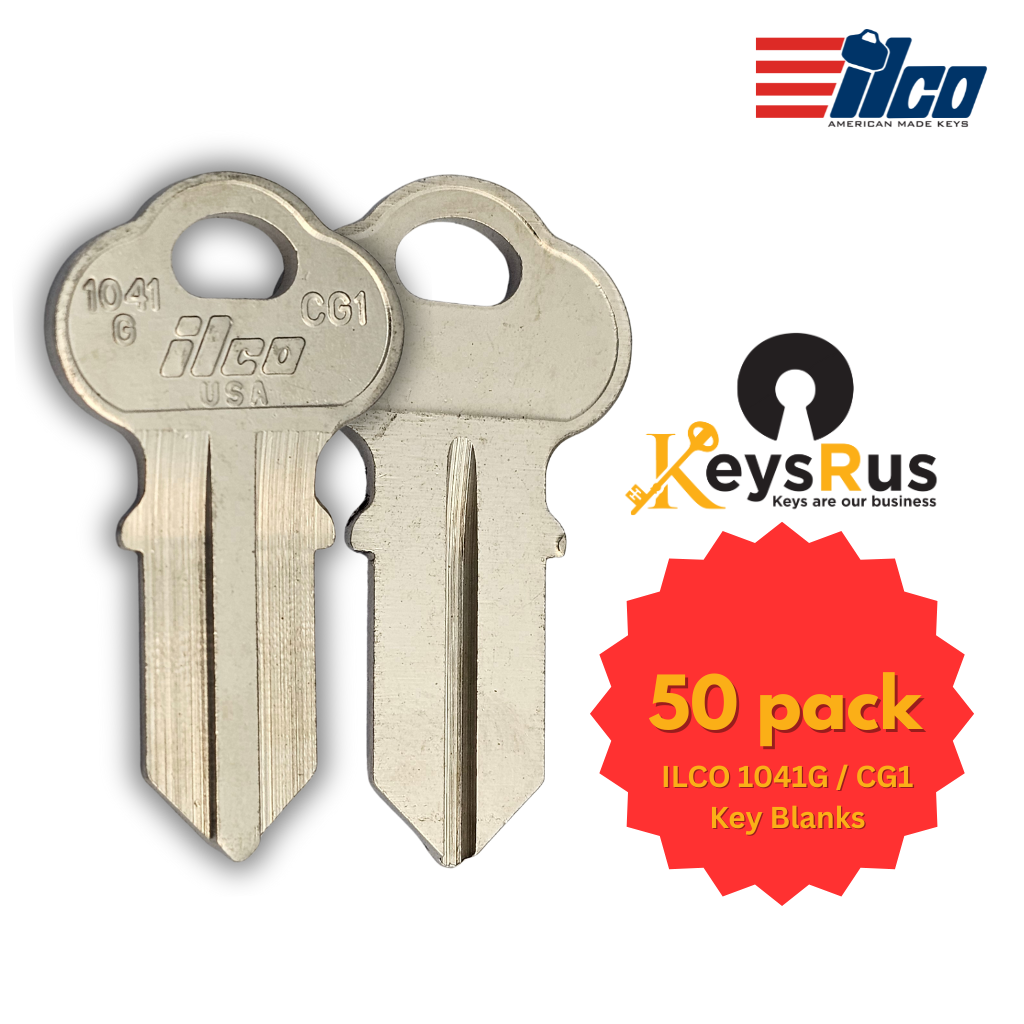 ILCO 1041G / CG1 Key Blanks – 10 Pack | Multi-Use Brass Key Blank for Chicago, Amana, Chevrolet, Harley Davidson