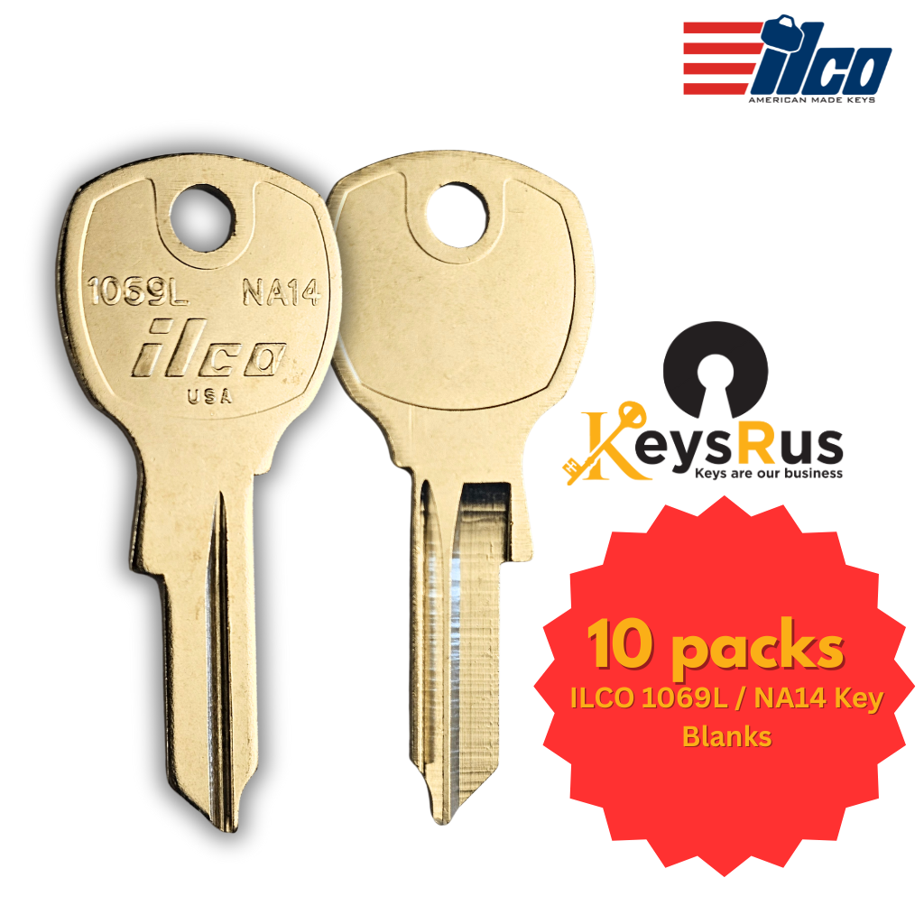 1069L / NA14 Key Blank – Cabinet Keyway – 10-Pack – ILCO