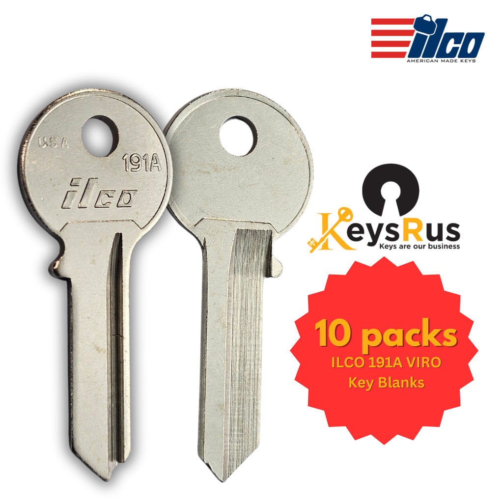 191A Key Blank – Viro Keyway – NP – 10-Pack – ILCO