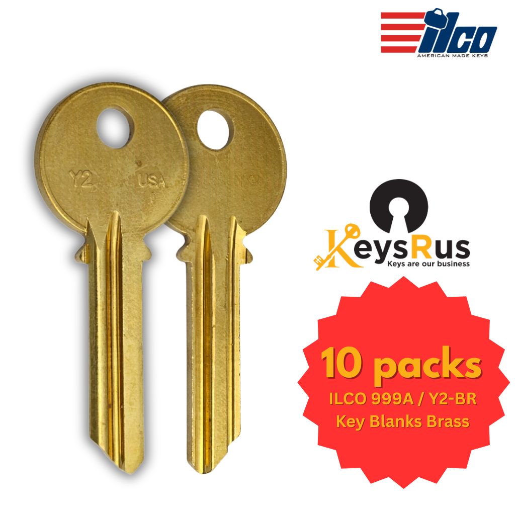 999A / Y2-BR Key Blank – 6-Pin Yale Keyway – 10-Pack – ILCO