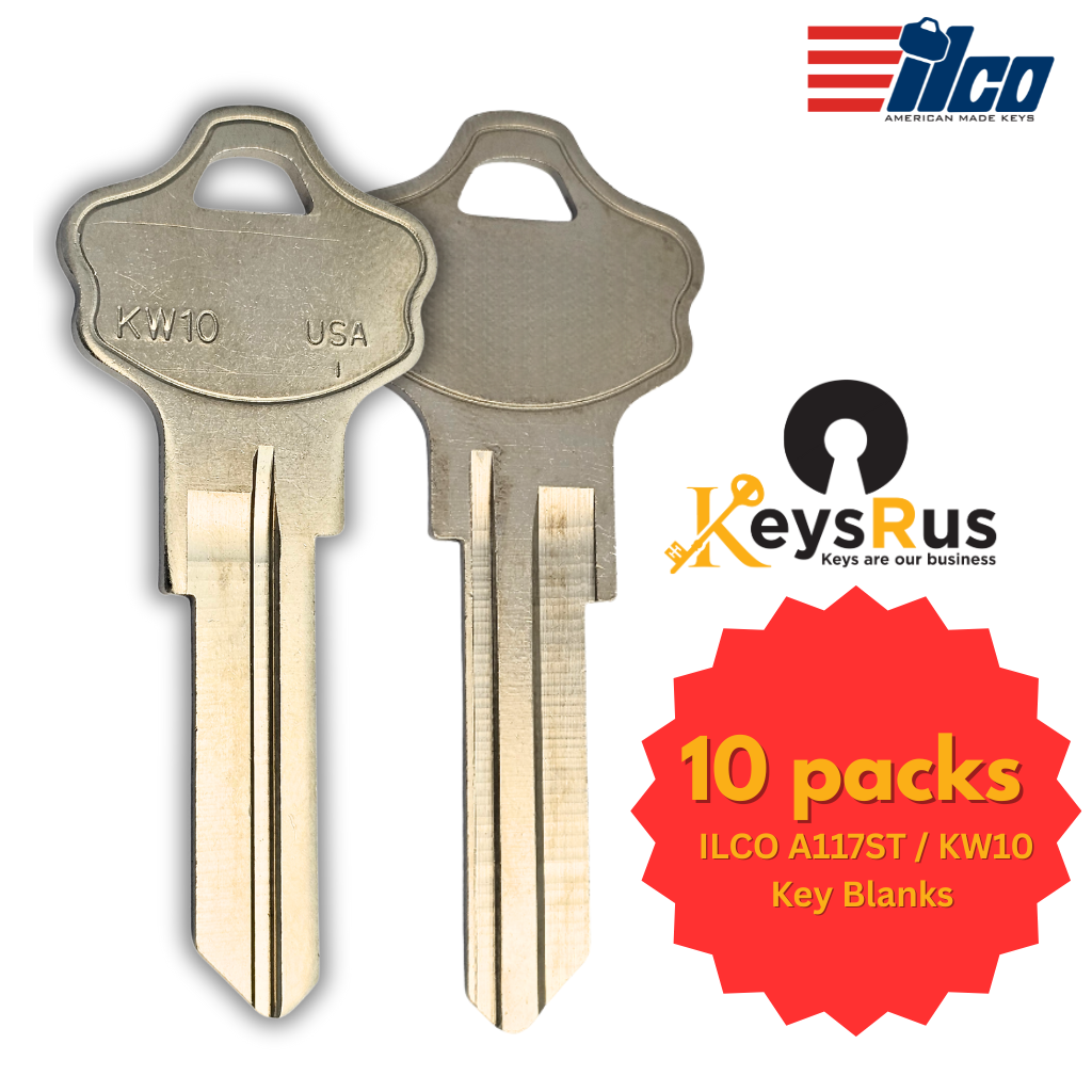 A117ST / KW10 Key Blank – Kwikset Keyway – 10-Pack – ILCO