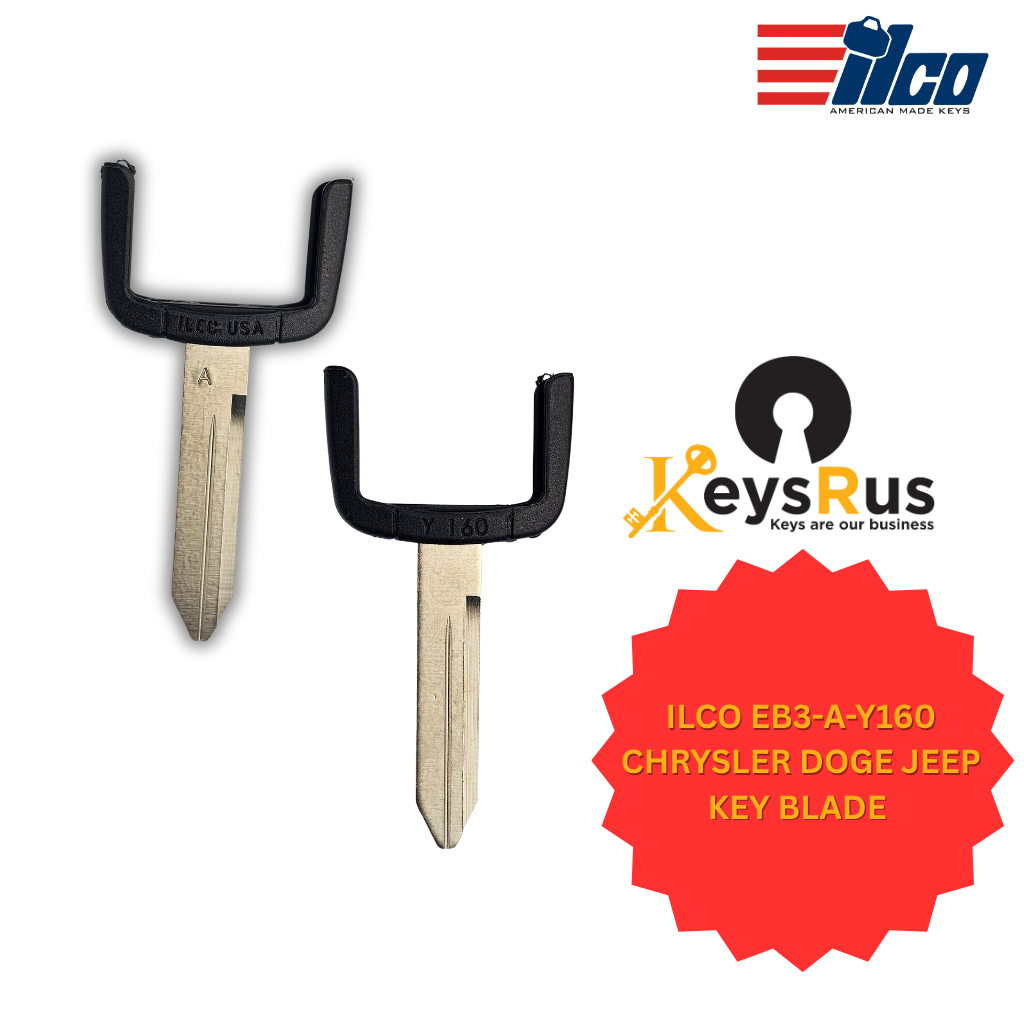 ILCO EB3-A-Y160 CHRYSLER DOGE JEEP KEY BLADE | Replacement for 1998–2014 Models