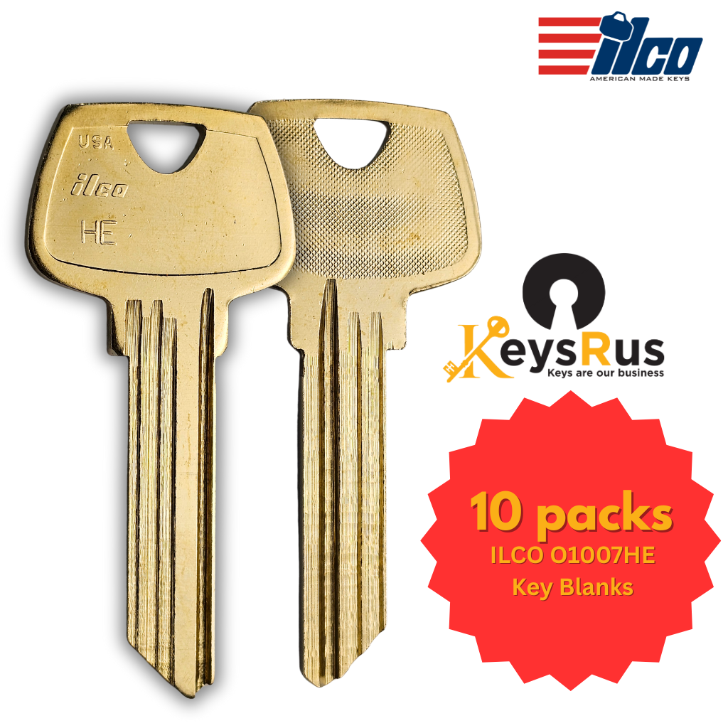 O1007HE Key Blank – 6-Pin Sargent HE Keyway – Nickel Silver – 10-Pack – ILCO