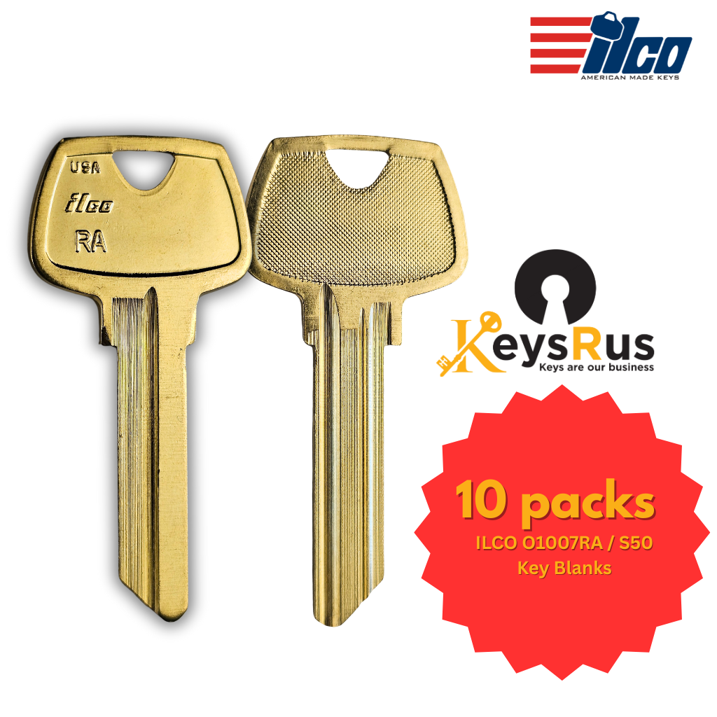 O1007RA / S50 Key Blank – 6-Pin – Nickel Silver – 10-Pack – ILCO