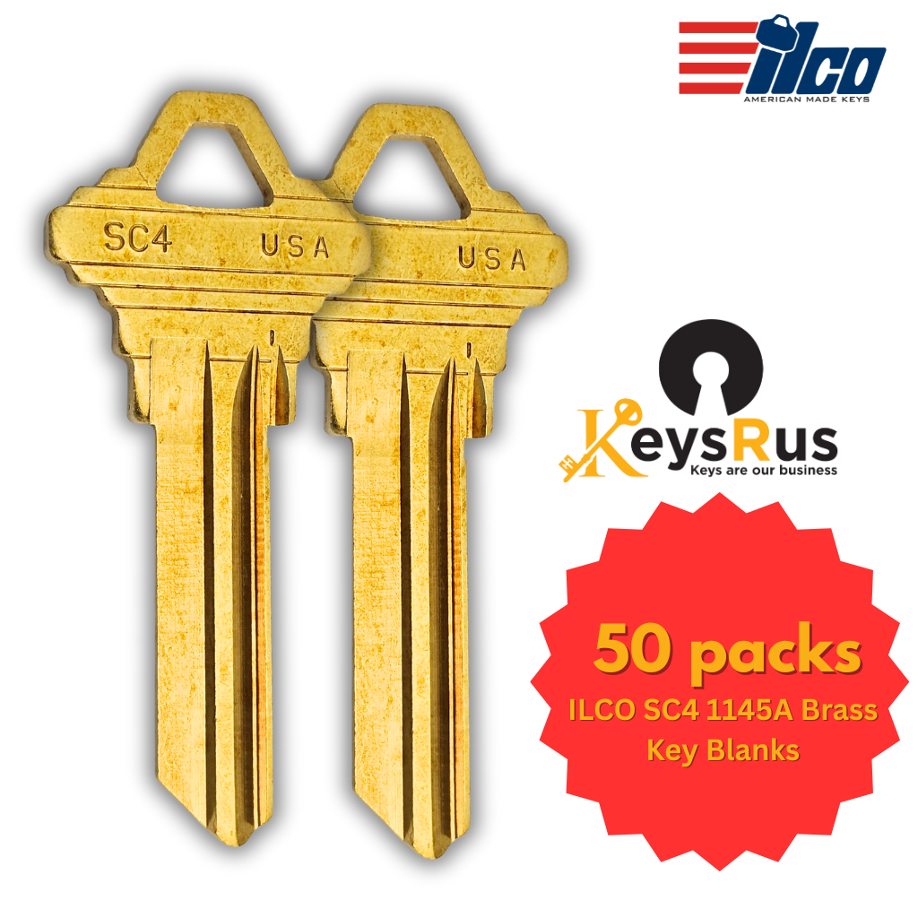 Ilco SC4 Key Blank – Brass – 50-Pack