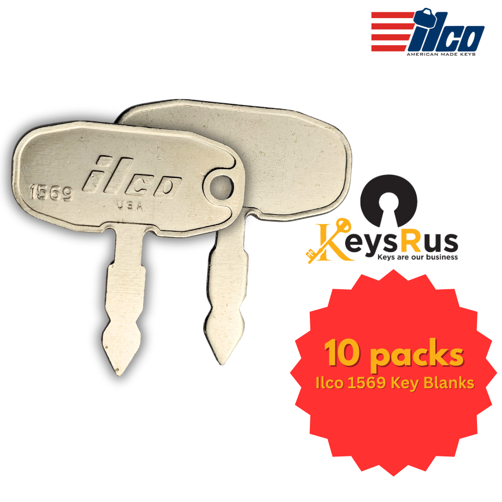 Ilco 1569 Key Blank – Precut Nickel-Plated Brass for Ford & Tractor Equipment 10 pack