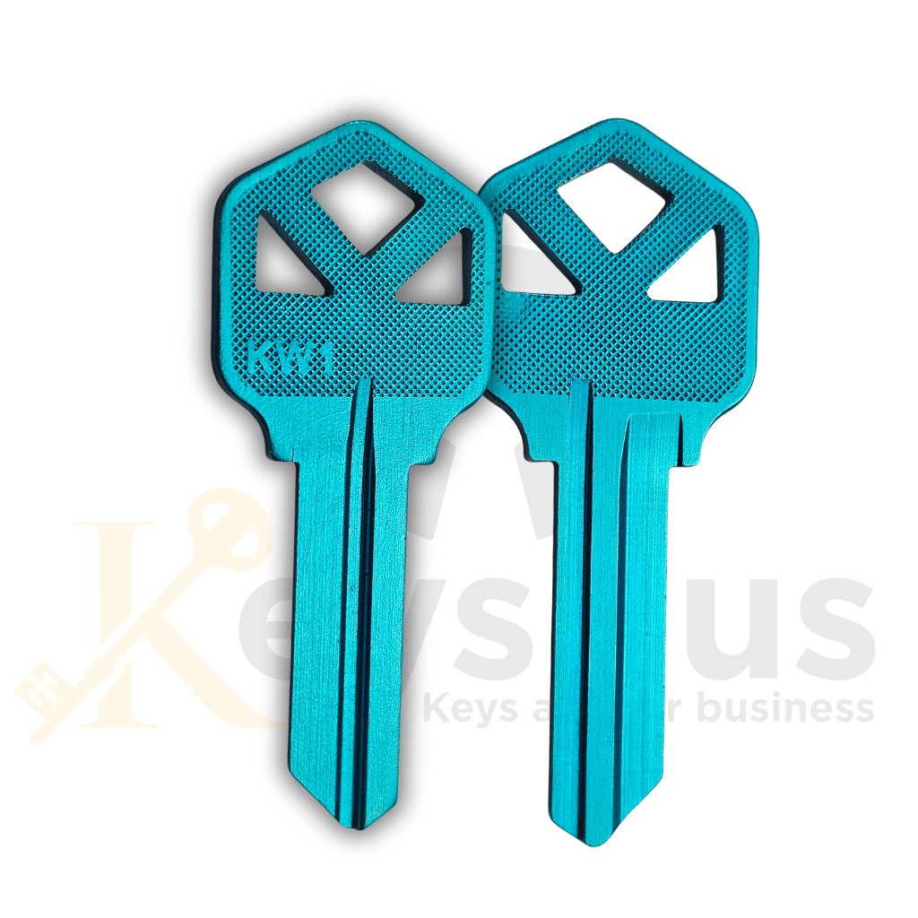 LockGenics KW1 Key Blank – Aluminum – Blue – 10-Pack