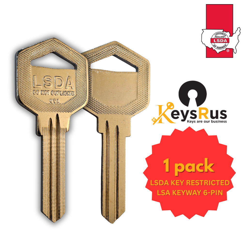 LSDA20 Key Blank – 6-Pin LSA Keyway – Restricted – LSDA