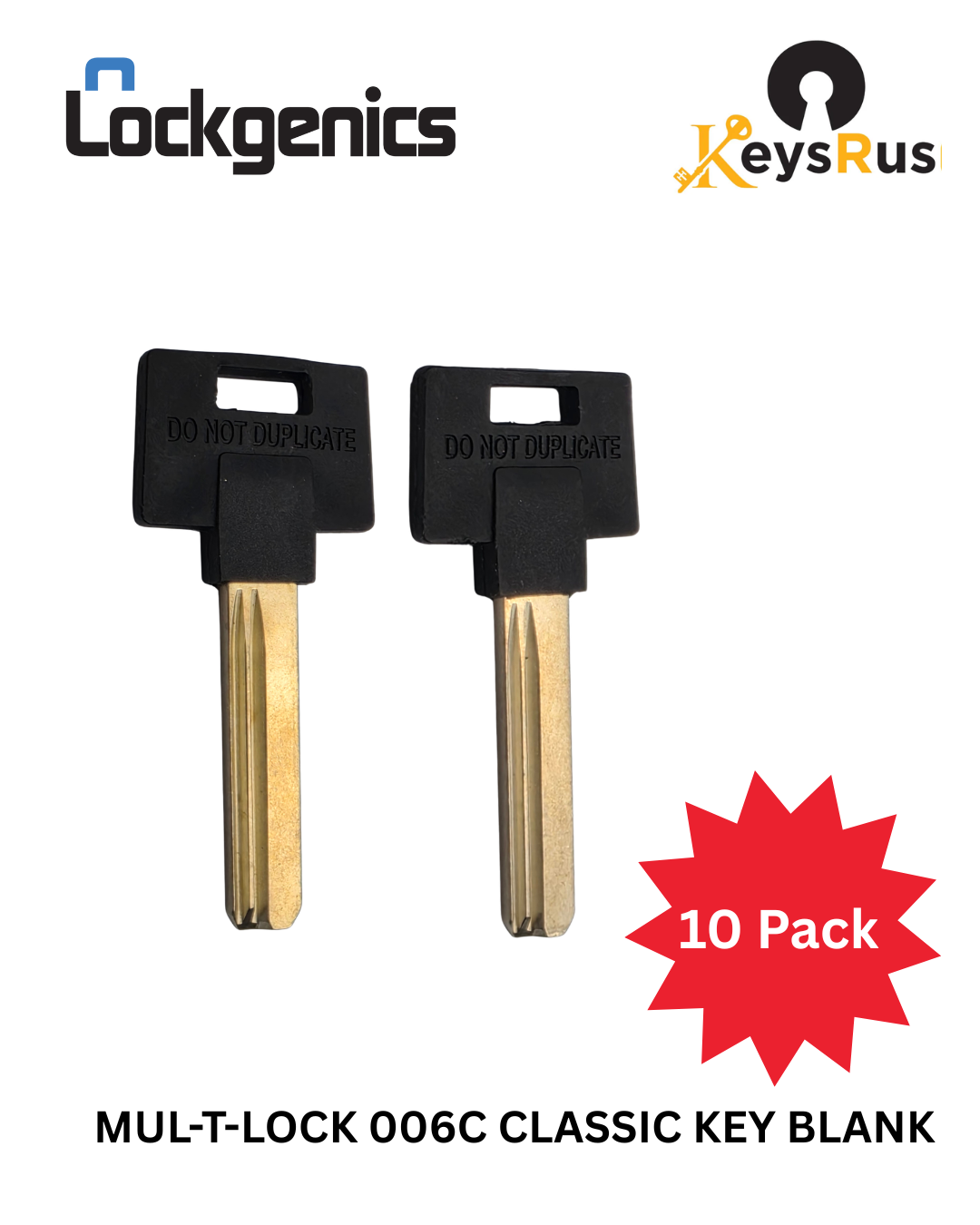 LockGenics 006C Key Blank – Nickel silver – 10-Pack