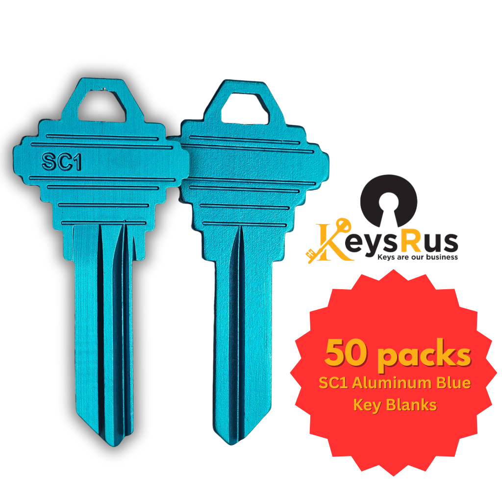 SC1 Key Blank – 5-Pin Schlage SC1 Keyway – Aluminum – 50-Pack – Schlage