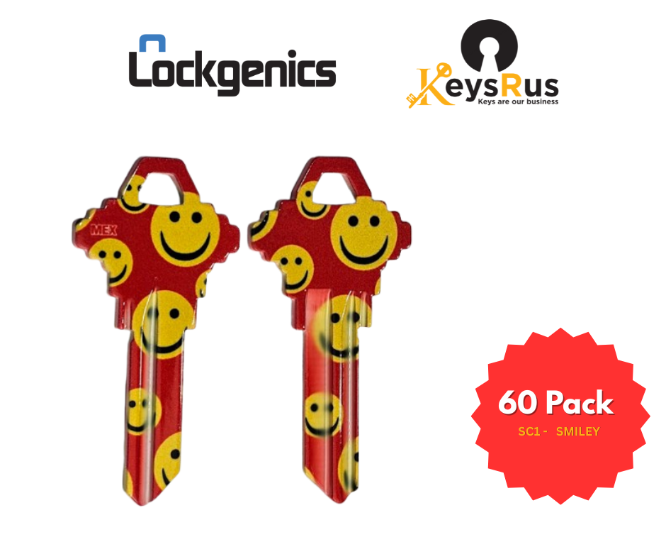 LockGenics SC1 Decorative Key Blank – Smiley-Face – 60-Pack
