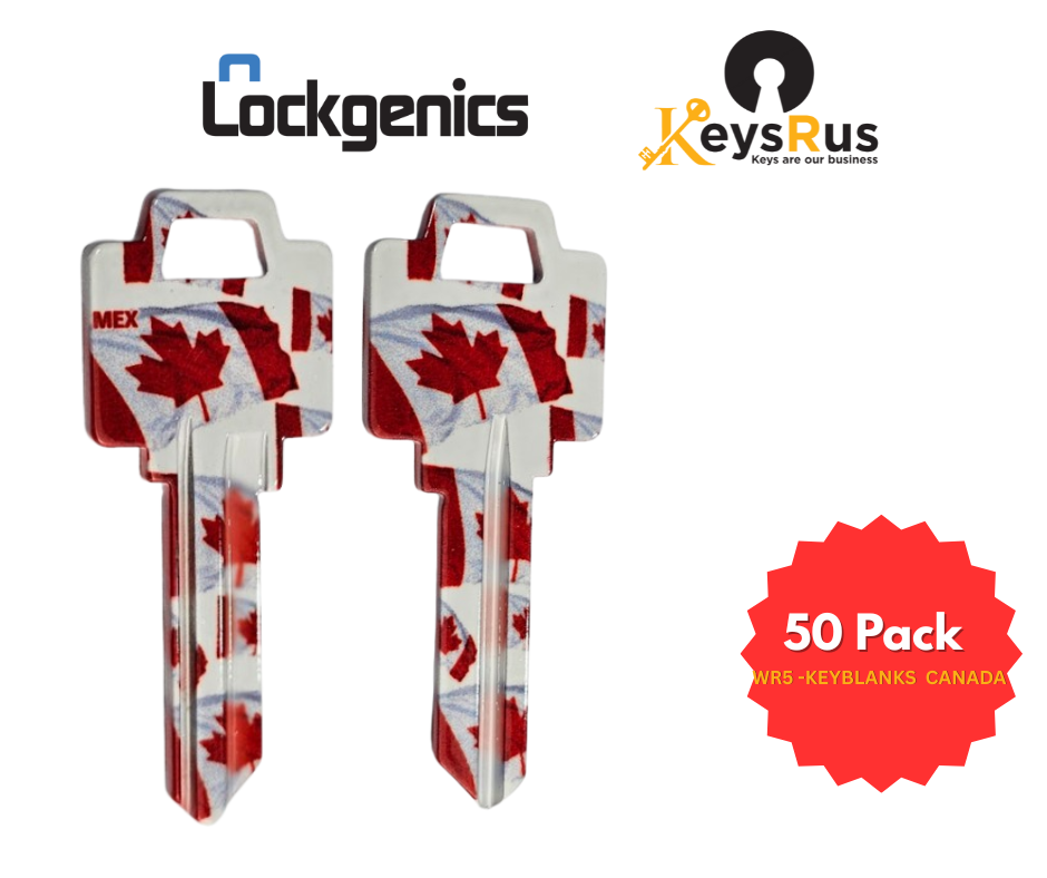 LockGenics WR5 Decorative Key Blank – Flag – 50-Pack