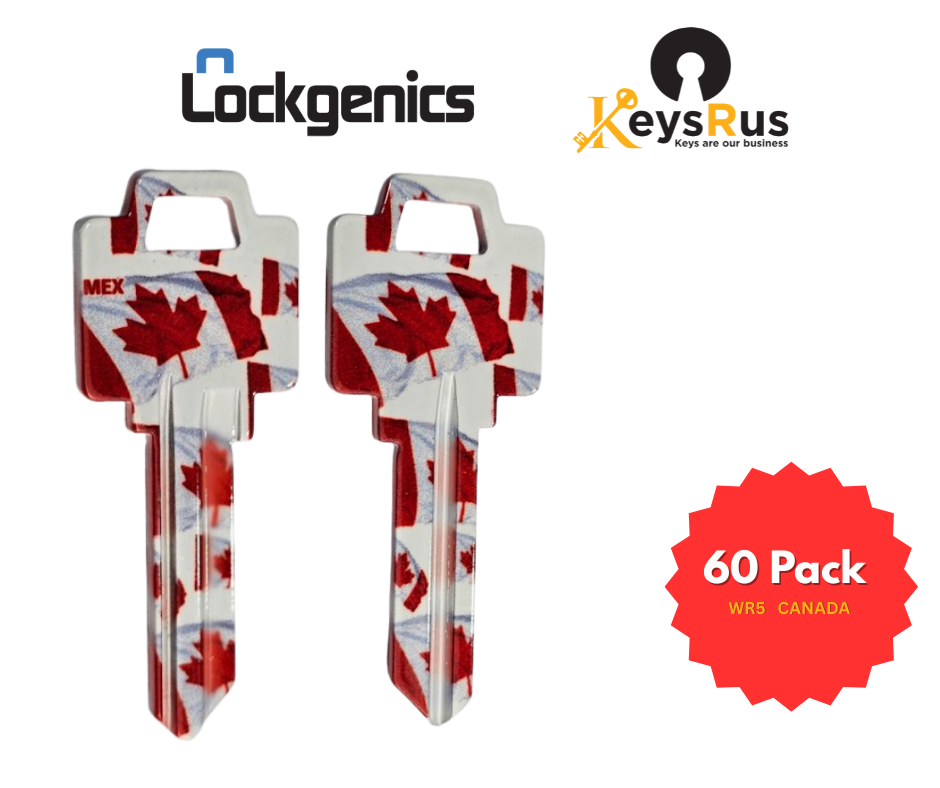 LockGenics WR5 Decorative Key Blank – Flag – 60-Pack