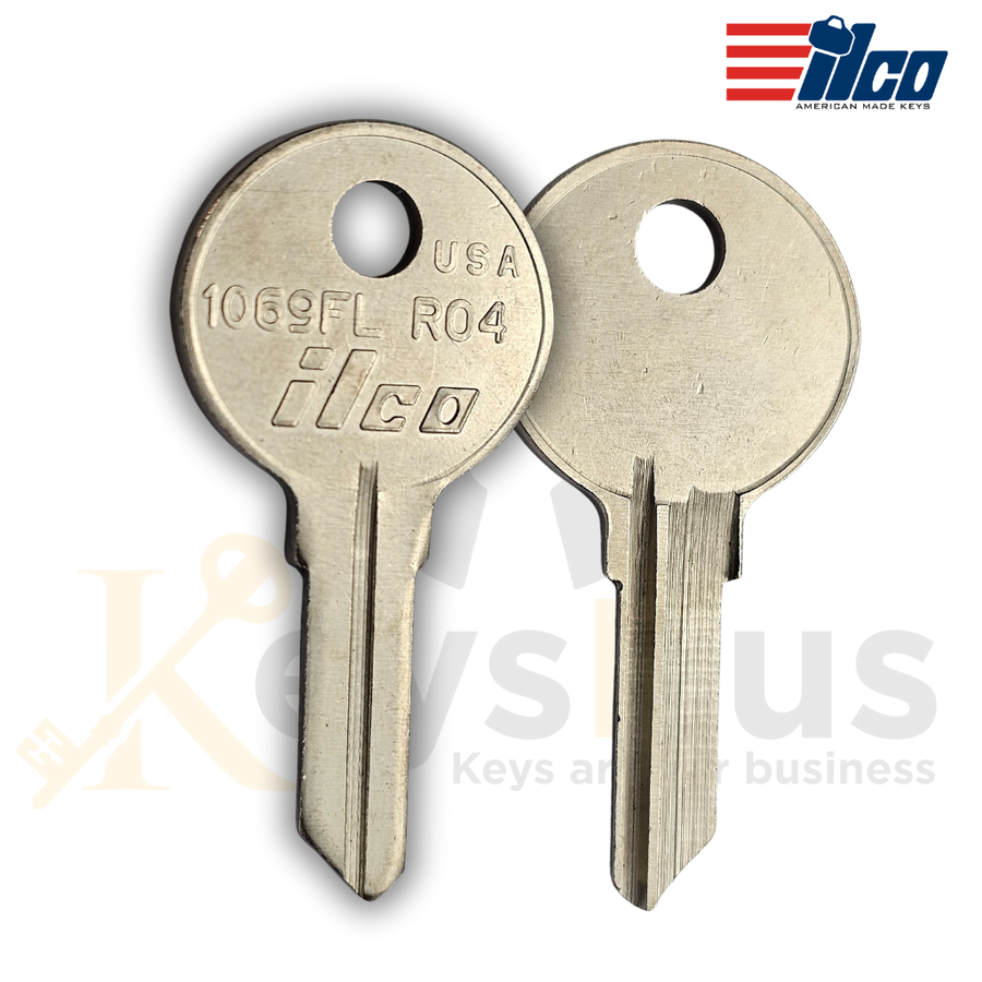 1069FL / RO4 Key Blank for Freezer Locks and Cabinets, 10 pack