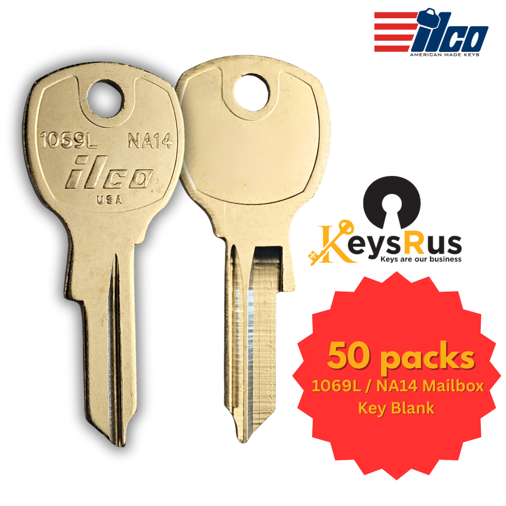 1069L / NA14 Key Blank – Mailbox Keyway – 50-Pack – ILCO