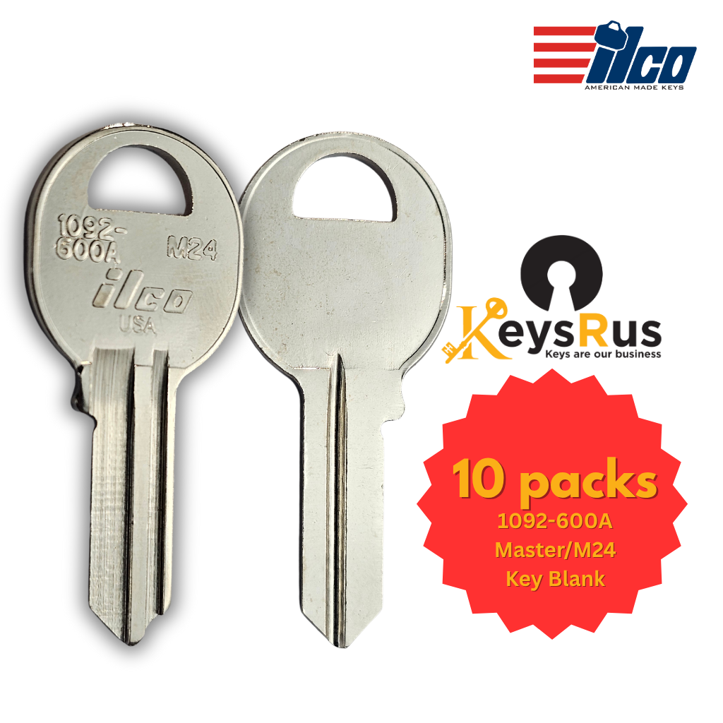 M24 / 1092-600A Key Blank – Master Lock Padlock Keyway – 10-Pack – ILCO