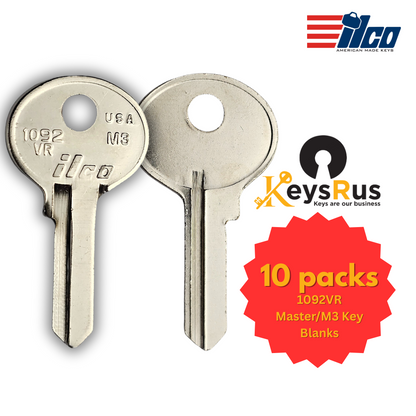 M3 / 1092VR Key Blank – Master Lock Padlock Keyway – 10-Pack – ILCO
