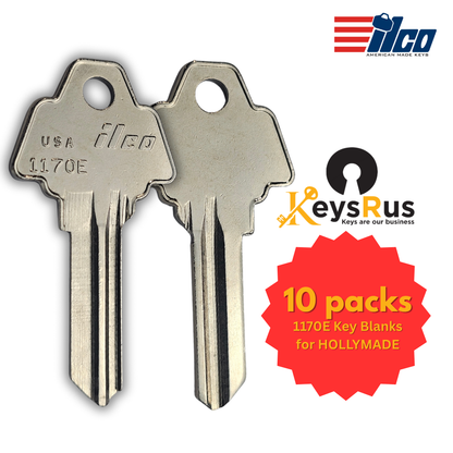 1170E Key Blank – Hollymade Keyway – High-Security – 10-Pack – ILCO
