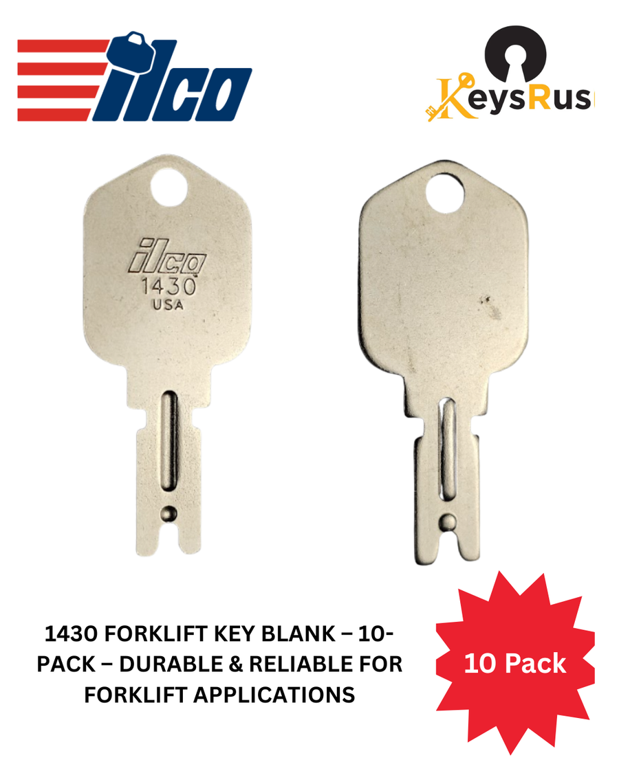 1430 Forklift Key Blank, 10-Pack, Durable & Reliable for Forklift Applications