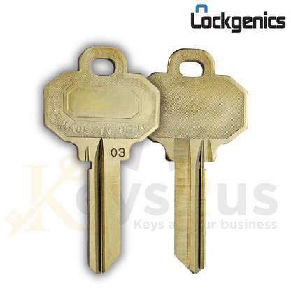 1510 Baldwin / SC1 Big Head Key Blanks, 10-Pack, LOCKGENICS Brass 5-Pin Key Blanks for Residential Locks (SC1 Keyway)
