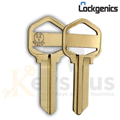 1522 EZ1-BR Lockgenic Key Blanks – 10-Pack Premium Brass Replacement Keys for Secure Lock Systems | Ideal for Commercial & Residential Use