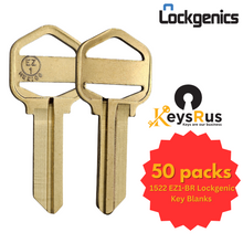 1522 EZ1-BR Lockgenic Key Blanks, 50-Pack Premium Brass Replacement Keys for Secure Lock Systems, Ideal for Commercial & Residential Use