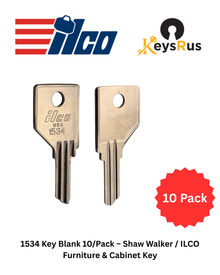 1534 Key Blank 10 pack, Shaw Walker / ILCO Furniture & Cabinet Key