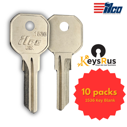 1536 Key Blank |10 Pack – ILCO Hurd/Delta Toolbox & Utility Lock Key