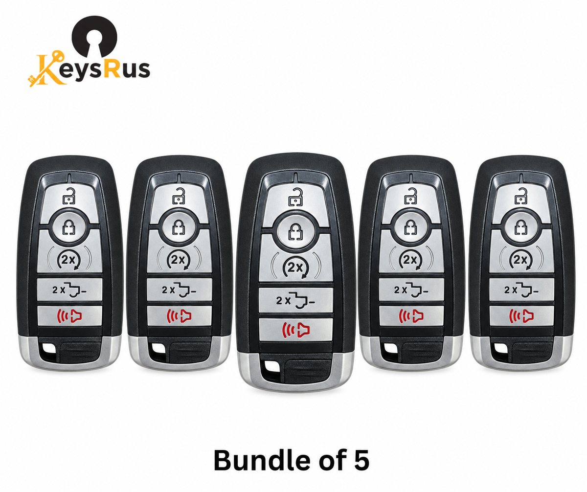 Bundle of 5 LockGenics 164-R8166 Ford smart keys with correct tailgate button