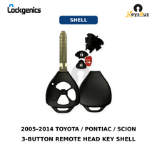 2005-2014 Toyota / Pontiac / Scion / 3-Button Remote Head Key Shell (Aftermarket)