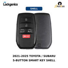 2021, 2025 Toyota 5-Button Smart Key Shell with Emergency Blade, For FCC ID: HYQ14FBX, Compatible with RAV4 Prime, BZ4X, Subaru Solterra