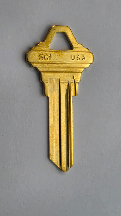 ILCO SC1 1145 Brass Key Blanks – 5-Pin – C Section – 250 Pack – Uncut for Schlage Locks