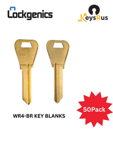 WR4-BR Lockgenics Key Blanks – 50 Pack – High-Quality Brass Key Blanks for Residential & Commercial Use (5 Pin, Weiser WR4 Keyway)