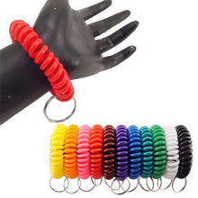 Wrist Coil Key Chain | Stretchable Coil Keychain with Split Ring – 24 Coils per Display Card