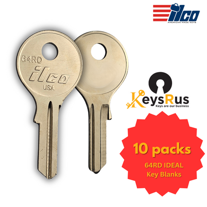 64RD IDEAL Key Blanks – 10 Pack | Round Head Key Blanks for Residential &amp; Commercial Use