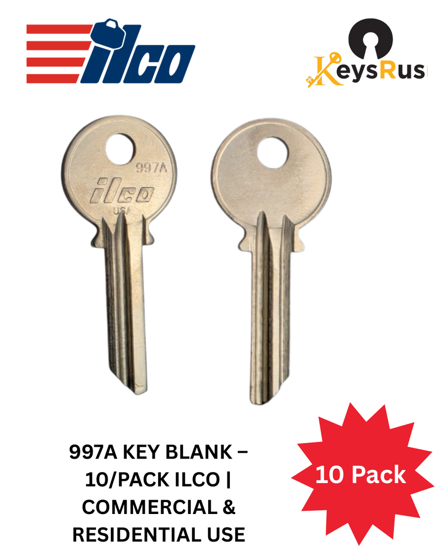 997A Key Blank, 10 pack ILCO, Commercial & Residential Use
