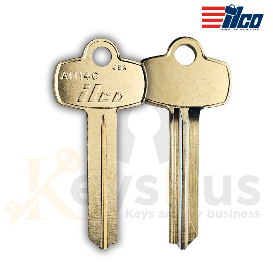 A1114C Key Blank, C Section, 5, 6, and 7 Pin for SFIC Locks, Nickel Silver, 10 Pack