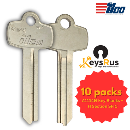 A1114H SFIC Key Blank – H Section – 10-Pack – ILCO