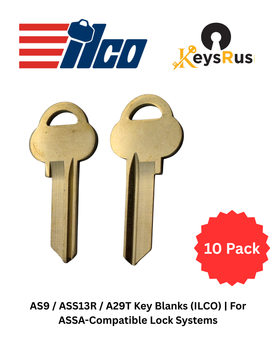 AS9 / ASS13R / A29T Key Blanks (ILCO), For ASSA-Compatible Lock Systems