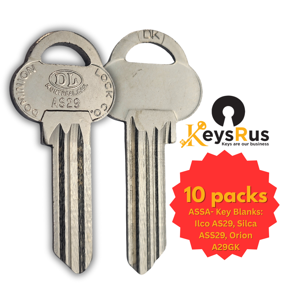 AS29 / ASS29 / A29GK Key Blank – ASSA Keyway – High-Security – 10-Pack – ILCO