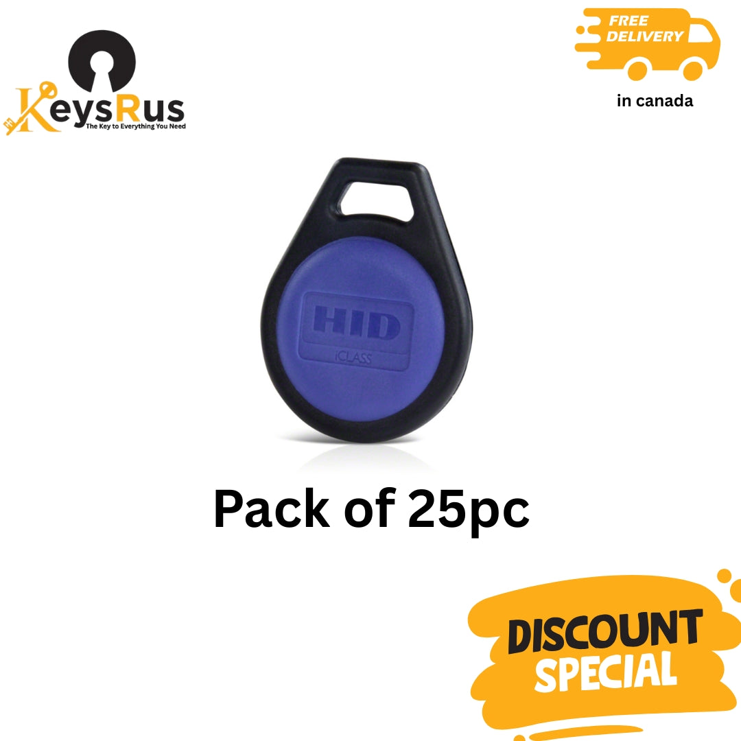 BLANK OEM HID ICLASS 13.56 MHz LEGACY 2K KEY FOB TAG, 25pc