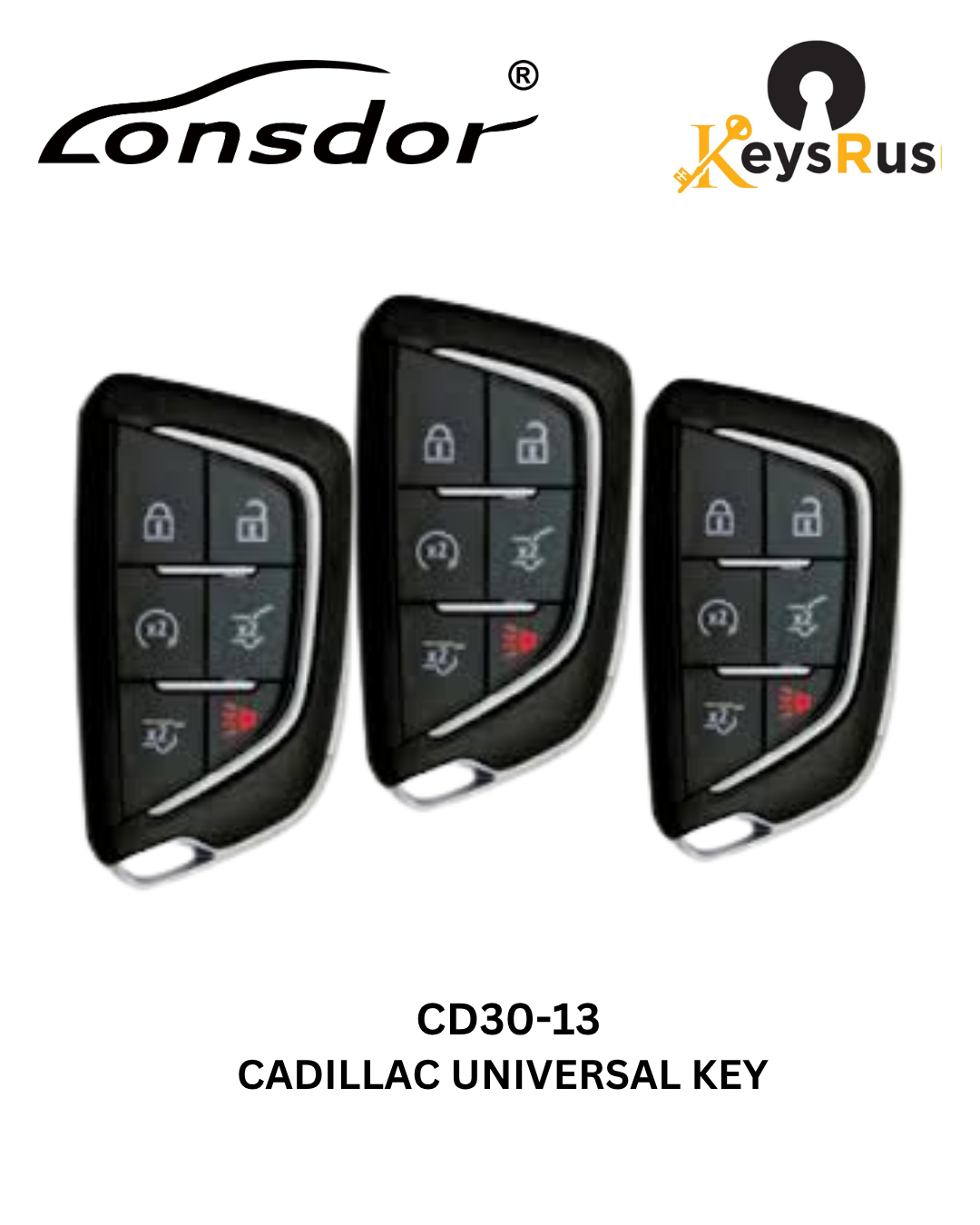 Lonsdor – CD30-13 Cadillac Style – 6-Button Universal Smart Key – ID46+ID49+1D4A – Adjustable Frequency