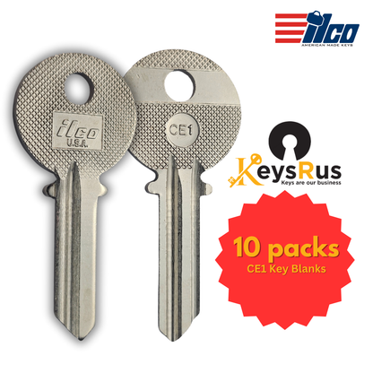 CE1 Key Blanks – 10-Pack – Premium Brass Blanks for CES Cylinder Lock Systems
