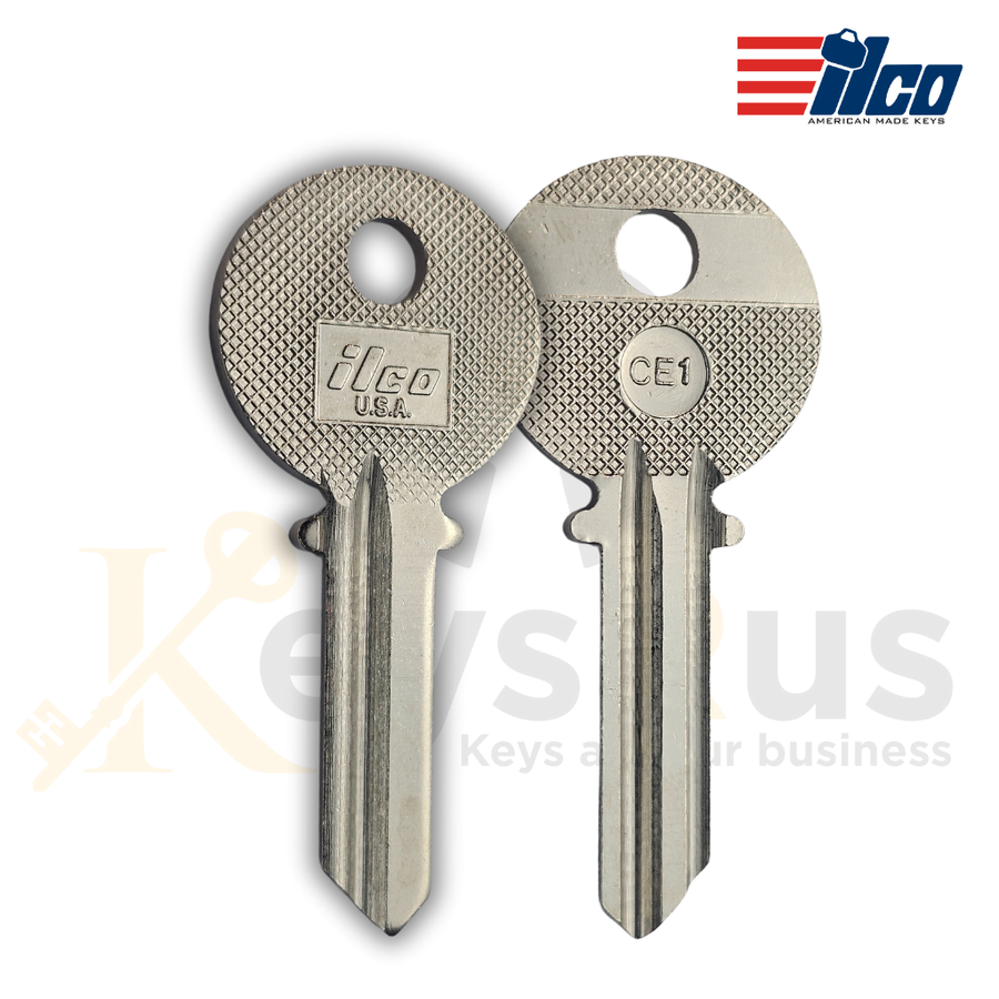 CE1 Key Blanks, 10-Pack, Premium Brass Blanks for CES Cylinder Lock Systems