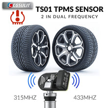 CGSULIT TS01 – Universal Programmable TPMS Sensor – 315/433 MHz – Cloneable – Metal Silver & Rubber Valve – 98% Vehicle Coverage