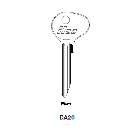 ILCO DA20 key blank, 10 pack