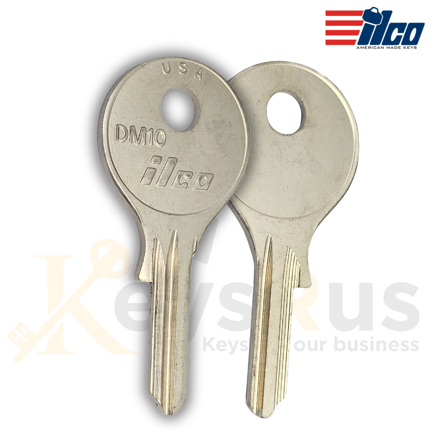 DM10 DOM Key Blanks, 10-Pack, Premium Brass for DOM Lock Systems