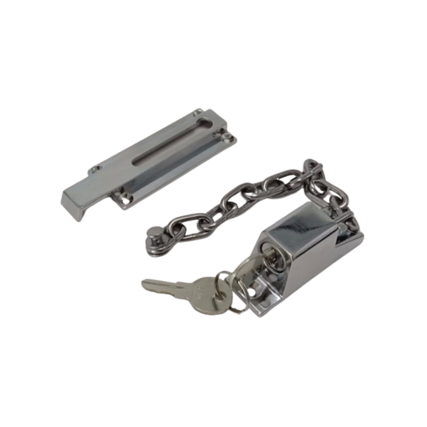 Keyed Chain Lock Door Latch Guard – Chrome Finish 5/Pack Lockgenics | Heavy-Duty Security for Doors